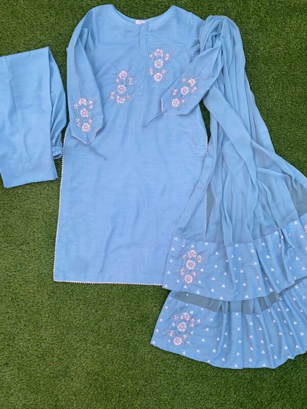 Sky Blue Raw Silk Suit
