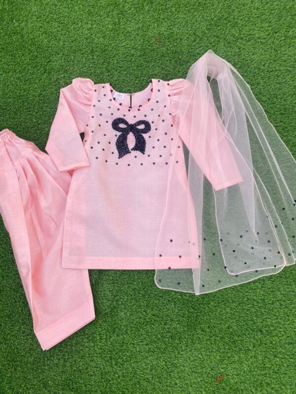 Baby Pink Bow Kids Suit