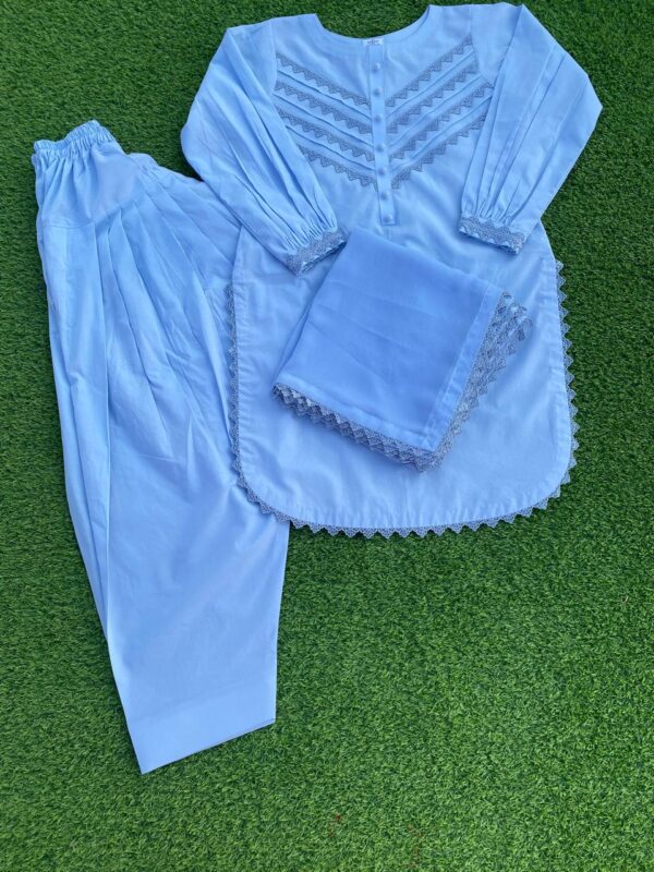 Sky Blue Lawn 3pc Suit