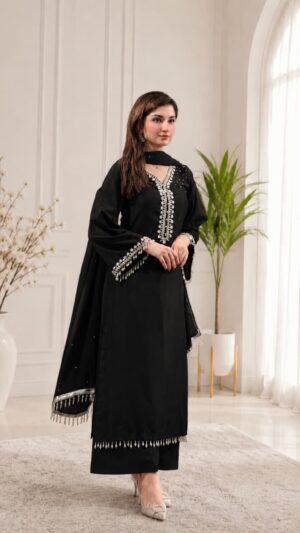 New Embellished Stitched 3-Piece