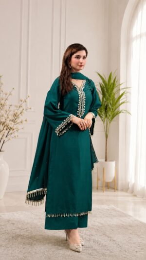 New Embellished Stitched 3 Piece