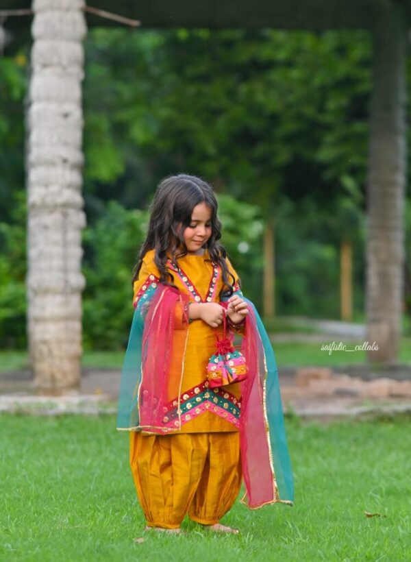 Zeenat - Mustard Gotta Work Kids 3 Piece