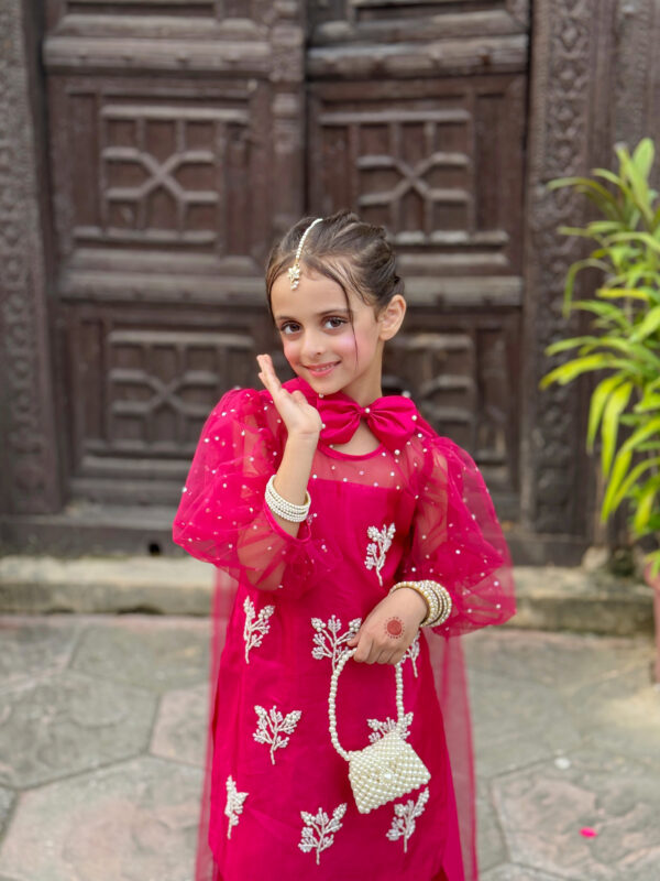 Noor - Hot Pink Pearl Work Kids 3 Piece